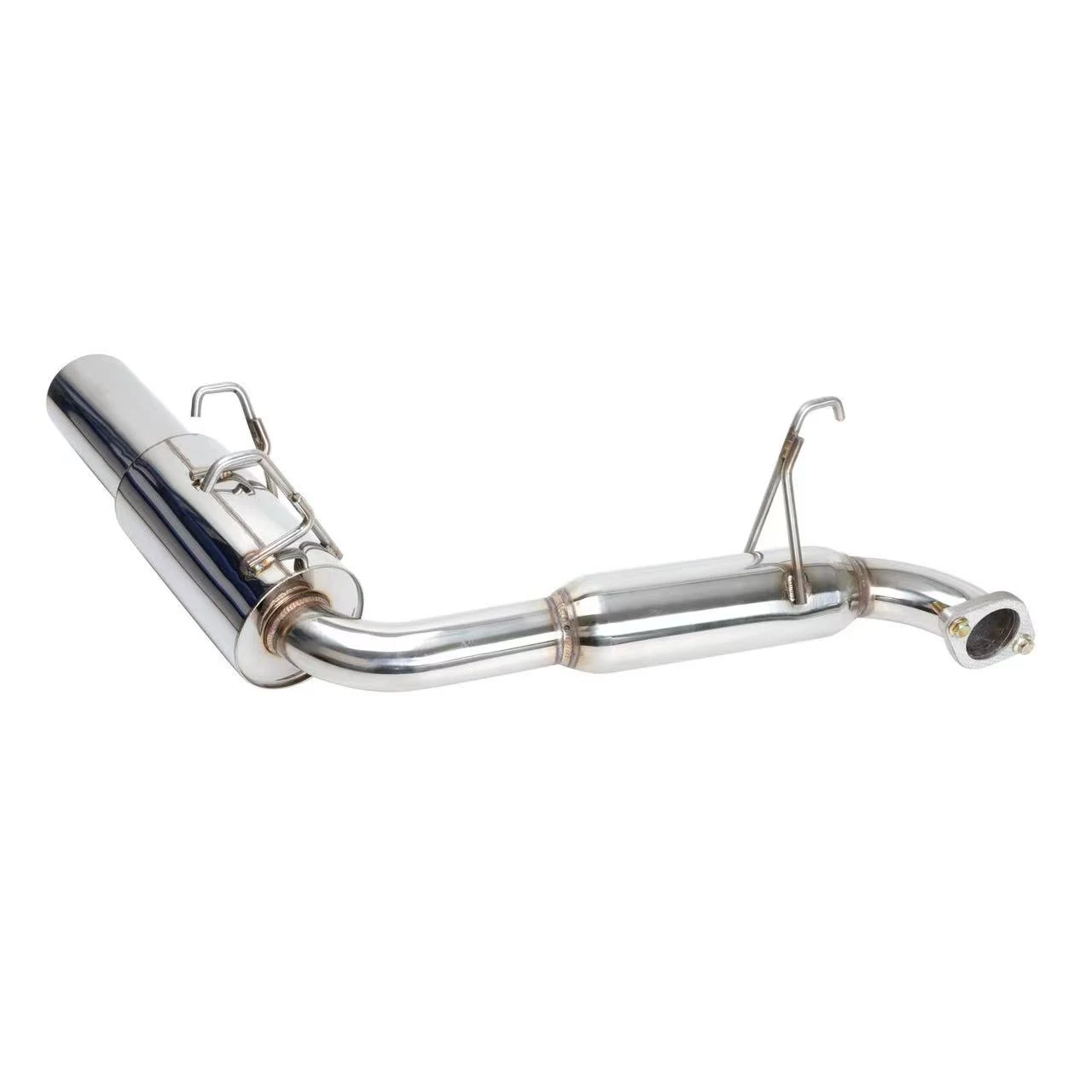 Close-up of the removable silencer inside the N1 style muffler on the Mazda Miata catback exhaust
