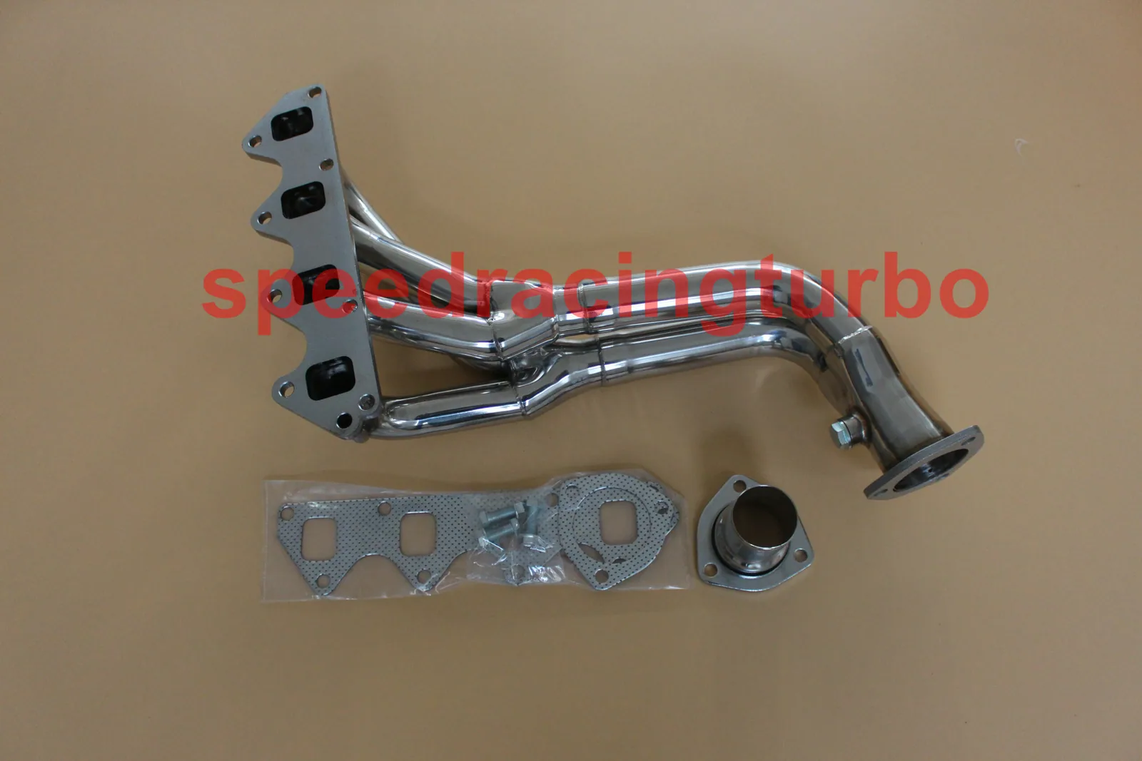 Polished 201 stainless steel exhaust manifold for Suzuki Samurai and Geo Tracker with CNC machined flange