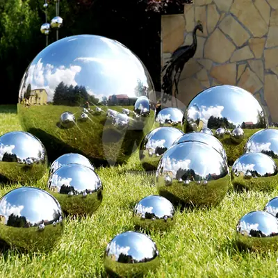 100 200 300 400 500 600mm Stainless Steel Garden Ball Hollow Steel Sphere detail 3