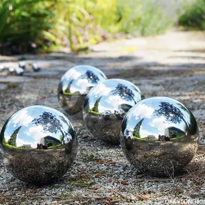100mm 150mm 300mm Garden Metal Chrome Ball Gaze Ball detail 4