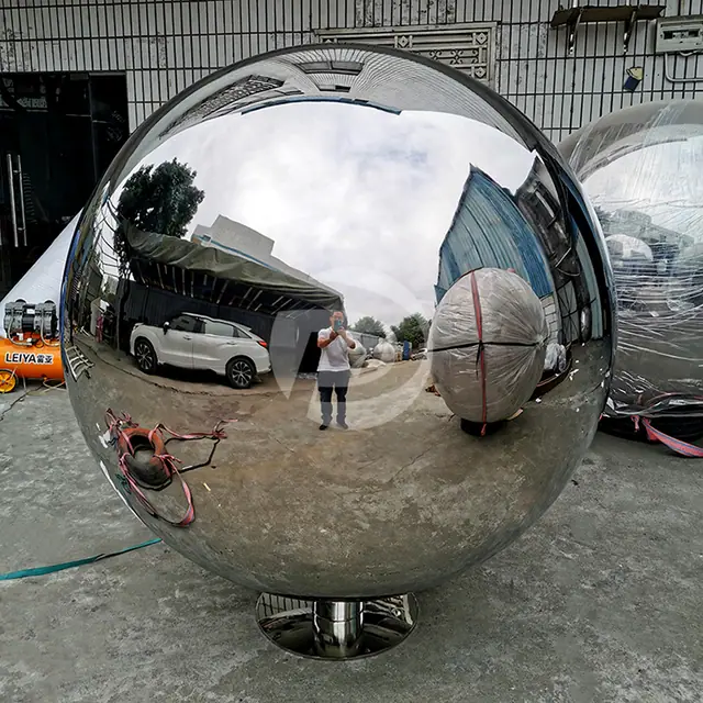 60 Inch Large Metal Mirror 1500mm Stainless Steel Hollow Sphere with Base