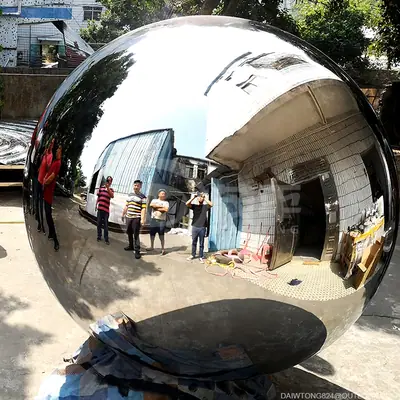 1.6M Stainless Steel Huge Hollow Mirror Sphere detail 2