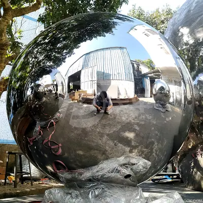 1800mm High Polished Large Metal Garden Gaze Balls detail 3