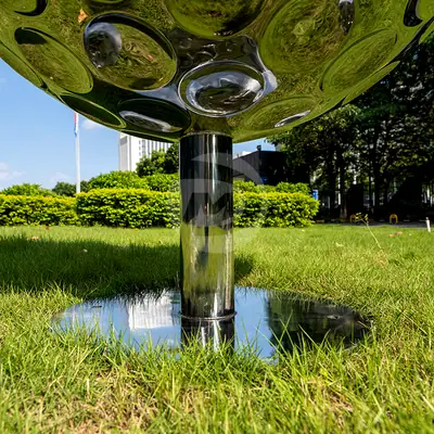 36 Inch Stainless Steel Golf Ball Sculpture detail 6