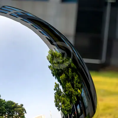 4 Feet Mirror Polished Stainless Steel Hollow Sphere detail 5