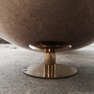48 Inch Metal Polished Water Feature Sphere 1200mm Fountain Ball detail 2
