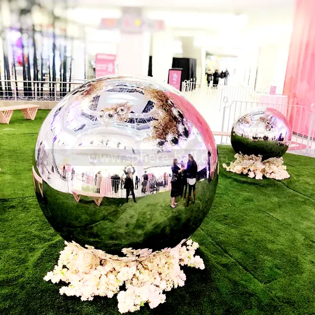 48 Inch Diameter Large Stainless Steel Mirror Gaze Sphere