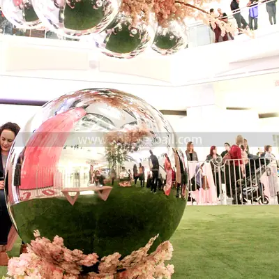48 Inch Diameter Large Stainless Steel Mirror Gaze Sphere detail 2