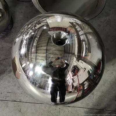 24 Inch Stainless Steel Sphere Water Feature detail 3