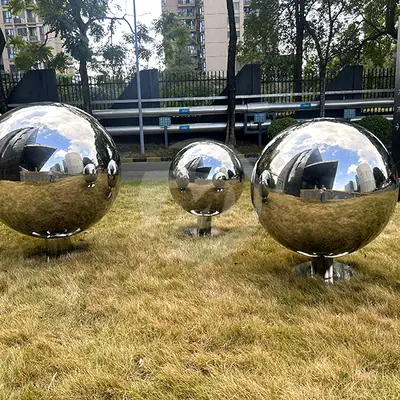 800mm 1000mm 1200mm Stainless Steel Hollow Sphere with Base detail 2