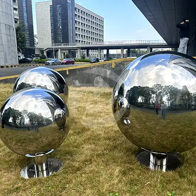 800mm 1000mm 1200mm Stainless Steel Hollow Sphere with Base detail 4