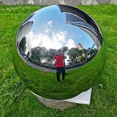 900mm Stainless Steel Mirror Sphere detail 2