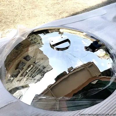 Stainless Steel Disks Mirror Concave Sculpture detail 2