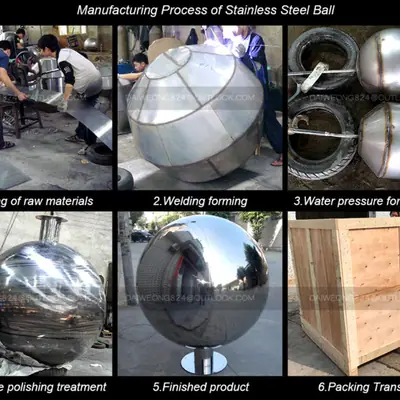 48 Inch Metal Polished Water Feature Sphere 1200mm Fountain Ball detail 5