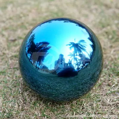 Blue Stainless Steel Gazing Ball Hollow Steel Sphere detail 2