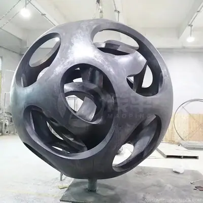 Copper Sphere Sculpture Art detail 4