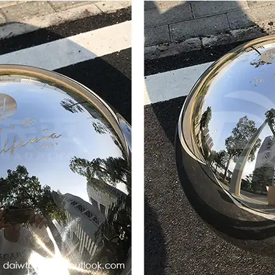 Etching Lettering Stainless Steel Sphere Mirror Balls detail 3