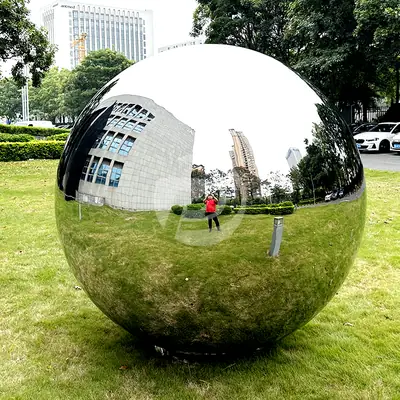 Garden Decoration Large Stainless Steel Hollow Sphere Polishing Mirror detail 2