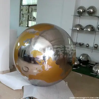 Outdoor Globe Stainless Steel Sphere Sculpture detail 2