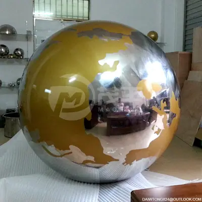 Outdoor Globe Stainless Steel Sphere Sculpture detail 3