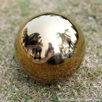 100mm Gold Stainless Steel Gazing Ball Colored Steel Sphere detail 2