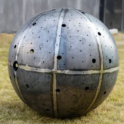 Hollow Corten Steel Ball detail 3