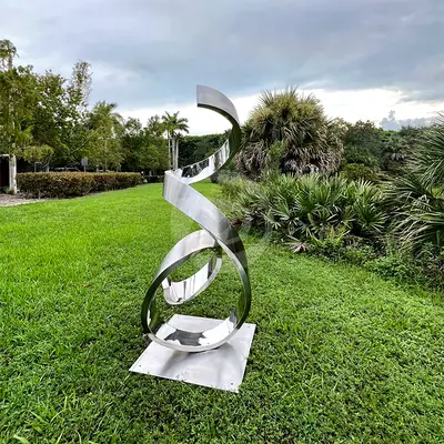 Large Sculpture, High Polished Stainless Steel Sculpture , Metal Art, Metal Sculpture, Outdoor Sculpture detail 3