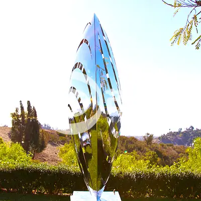 Sculpture of Stainless Steel Windmill Lawn Garden Sculpture detail 4