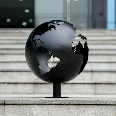Metal Globe Sculpture detail 3