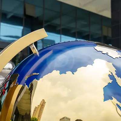 Metal Globe Sculptures detail 5