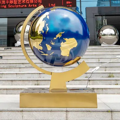 Metal Globe Sculptures detail 2