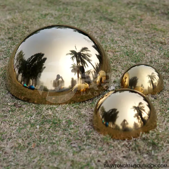 Golden Stainless Steel Hemisphere Polished Metal Hollow Hemi Balls
