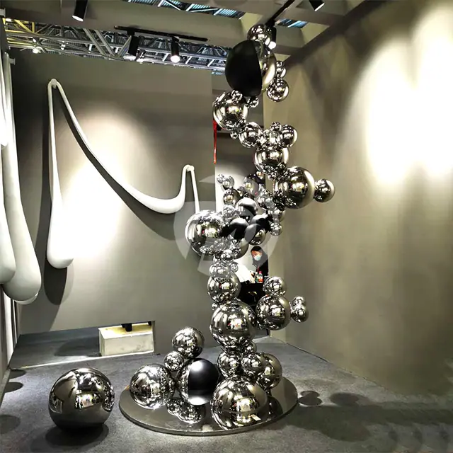 Metal Irregular Group Mirror Ball Sculpture