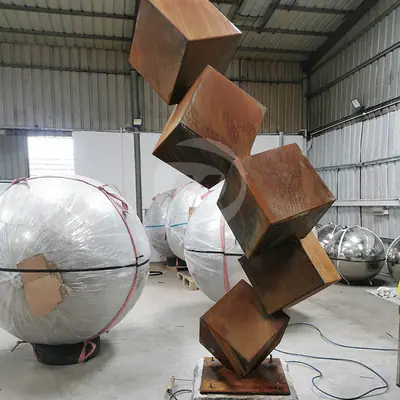 Outdoor Metal Garden Corten Steel Sculpture detail 2