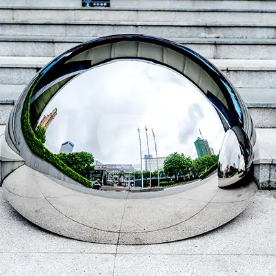 Polished Mirror Large Stainless Steel Hemisphere detail 3