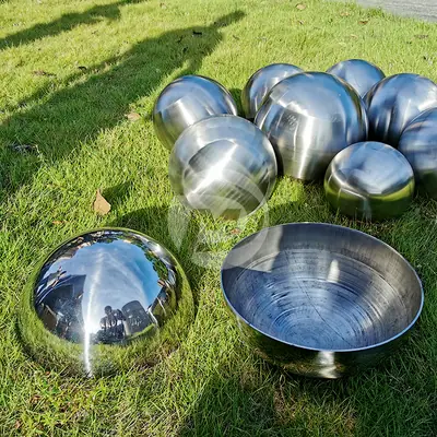 Polished Mirror Stainless Steel Hollow Hemisphere detail 4