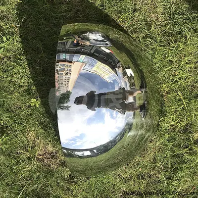 Polished Mirror Stainless Steel Hollow Ball Cut to Quarter detail 2