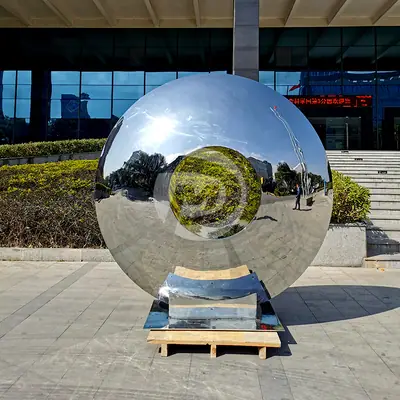 Public Art Installation Stainless Steel Ring Sculpture detail 6