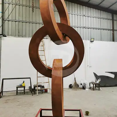Rusty Garden Metal Art Corten Steel Sculpture detail 4