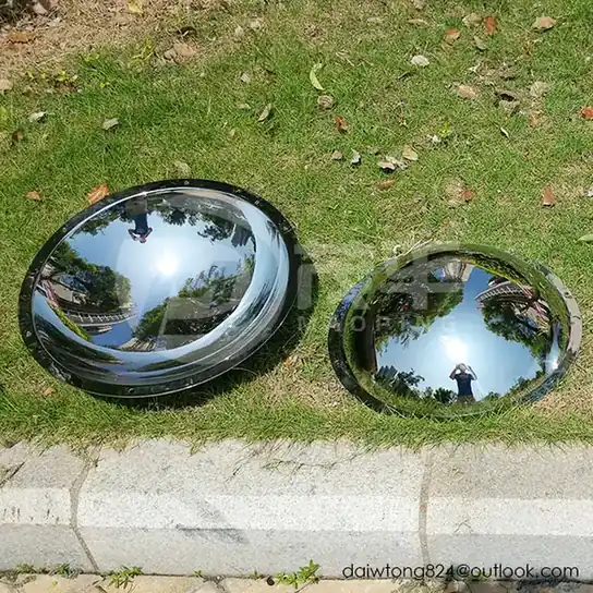 Stainless Steel Mirror Polished Concave Disc Sculpture
