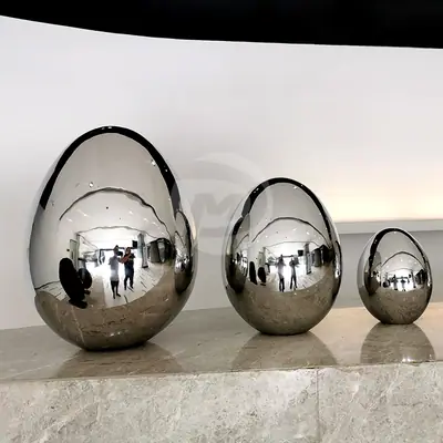 Stainless Steel Egg Shaped Sculpture detail 3