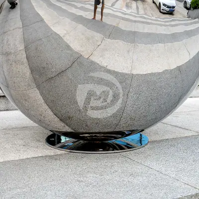 Stainless Steel Ellipse Egg Shape Sculpture detail 4