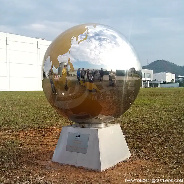 1200mm Stainless Steel Globe Sculpture World Map