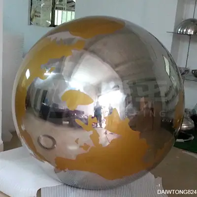 1200mm Stainless Steel Globe Sculpture World Map detail 4
