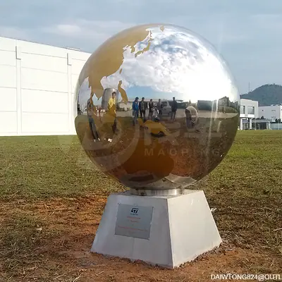 1200mm Stainless Steel Globe Sculpture World Map detail 3