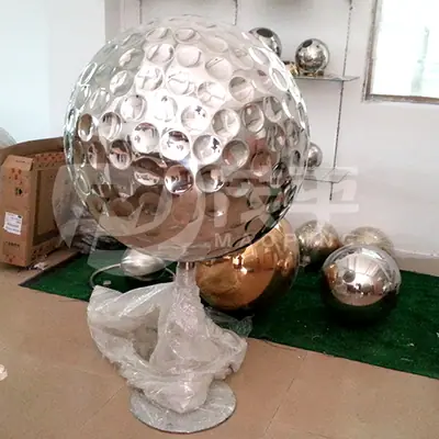 Outdoor Garden Stainless Steel Golf Ball Sculpture detail 3