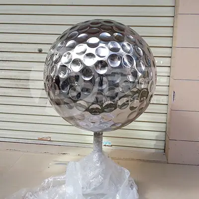 Outdoor Garden Stainless Steel Golf Ball Sculpture detail 4
