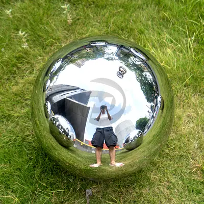 Custom Stainless Steel Spheres with Rings Mirror Finish Ball detail 3