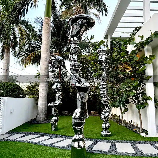 Mirror Stone Pillars in Miami Beach
