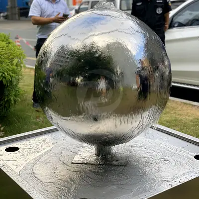 Stainless Steel Water Feature Sphere detail 3